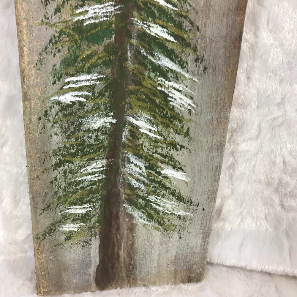 Handpainted Barn wood plank Christmas tree rustic - Picture 2 of 5